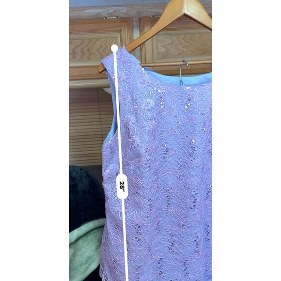 Adrianna Papell Purple Sequin Tank Top and Pants Set Size 10 - Picture 11 of 14